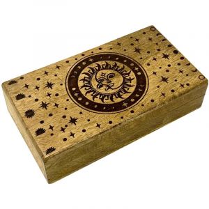 Signes Grimalt Bo&icirc;te en bois moyenne soleil et lune pour le rangement d&eacute;coratif et l'organisation de la maison