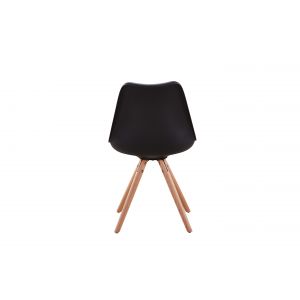 Image de Lots de 2 chaises scandinaves en polypropylene coussin simili pieds bois Noir Atelier Mundo SA 94 Taille 47 5x51 (cm)