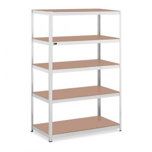 MSW Étagère charge lourde - 120 x 60 x 180 cm - Supporte 5 x 150 kg - Grey
