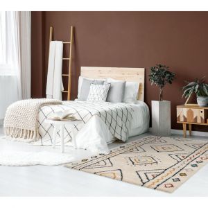 Tapis berb&egrave;re shaggy ethnique cr&egrave;me Siwana 160x230 Cr&egrave;me