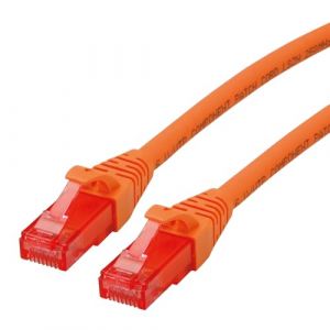 Roline Cordon LAN Cat 6 Component Level | Câble réseau UTP Ethernet avec connecteur RJ45 | orange 0,3 m