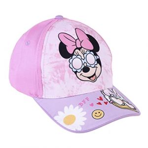 Casquette pour Enfant Minnie Mouse - Mauve - 2 à 8 ans - Coton et Polyester - Casquette pour Enfants à Scratch Réglable - Produit Original Conçu en Espagne