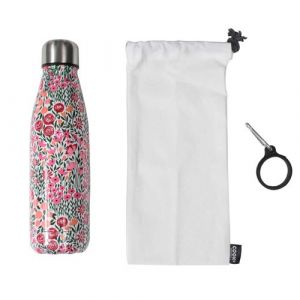 Coffret Bouteille Isotherme 50cl Motif Fleuri + Pochon + Mousqueton - Altobuy