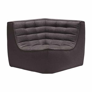 Ethnicraft Chauffeuse d'angle N701 / Tissu gris en tissu