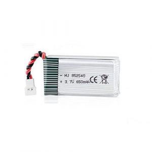 Batterie Lipo 3.7V 650mAh pour Drones et Modélisme RC Compatible avec Syma X5 X5C X5SC X5SW, Cheerson CX-30W Légère et Durable, Argent