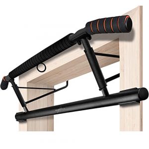 Image de AthleticPro - L'original - Barre de Traction pour Cadre de Porte - Barre de Traction très résistante [200 KG] - Barre de Porte sans Montage - 20cm Plus Haut dans Le Cadre - Aussi pour dips & Push ups