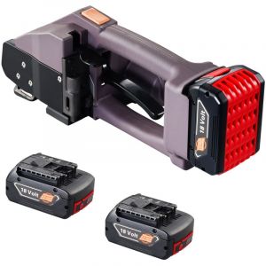 VEVOR Cercleuse électrique pour sangles PP PET 1-2 cm, outil de cerclage électrique portable avec affichage numérique, machine à cercler auto alimenté par batterie pour palettes boîtes d'emballage
