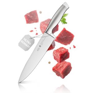 Rösle Basic Line Couteau de Chef, Couteau de Cuisine Haut de Gamme pour Couper Viande, Poisson, Volaille et Légumes, Acier Spécial pour Lames, Acier Inoxydable 18/10, Manche Ergonomique