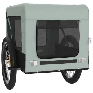 Remorque Chariot Transport De V&eacute;lo Pour Animaux De Compagnie Gris Helloshop26 02_0044262