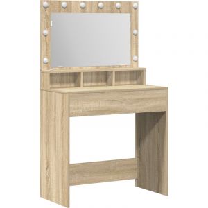 VidaXL Coiffeuse avec lumières led en Chêne Sonoma 79x41x135 cm
