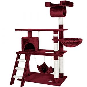 TecTake Cooky - Arbre à chat Tronc + Corde De Jeu + Hamac 107 x 60 x 141 cm