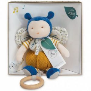 Image de Doudou et Compagnie Coffret peluche musicale Pollen l'abeille bio