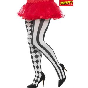 Smiffy's Collants cirque noirs et blancs femme XL