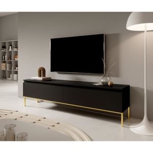 Selsey - Armoire tv Bemmi 175 cm noir avec pieds dorés