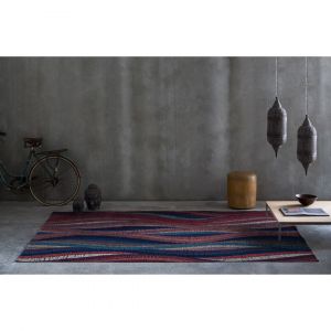 Naf Naf Tapis multicolore courbe design plat Fils 120x170 Multicolore