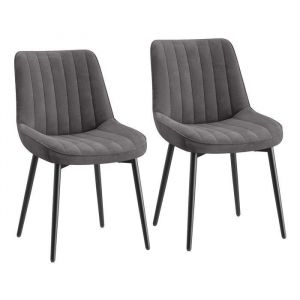 COLAMY – Lot de 2 chaises design : élégance, confort et qualité pour sublimer votre salle à manger-gris