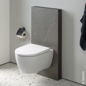 Geberit Module sanitaire Monolit pour WC mural, 101cm, raccordement d'eau latéral, avec pièce de raccordement, Coloris: Grès aspect ardoise /