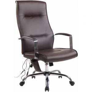 Image de CLP Fauteuil de bureau Portland en similicuir ou tissu avec fonction de m age marron Similicuir