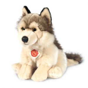 Image de Hermann Teddy Peluche Loup beige et gris - 29 cm