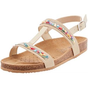 Geox New Sandal Aloha B, Salomés Fille, Beige, 32 EU