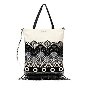 Image de Desigual Noir Blanc Coro Shopping Bag Blanco [94042] - sacoche