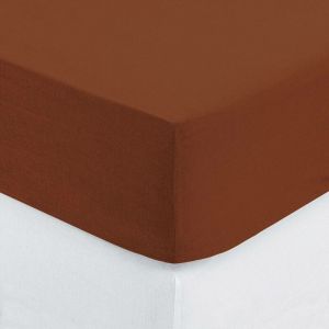 Atmosphera Drap-housse en coton 140x190cm rose terracotta créateur d'intérieur