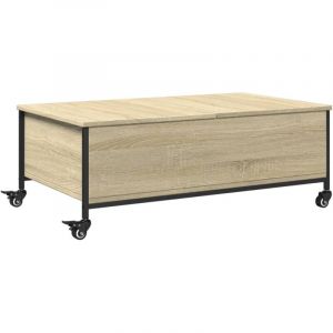 VidaXL Table basse avec roulettes chêne sonoma bois d'ingénierie