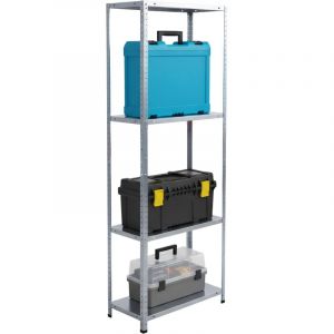 Relaxdays &Eacute;tag&egrave;re de rangement, acier galvanis&eacute;, H x L x P 180 x 60 x 40 cm, 160 kg, 4 niveaux, garage, &eacute;tag&egrave;re lourde