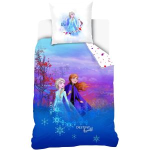 Image de Parure housse de couette enfant coton 54 fils automne Reine des Neiges Destiny