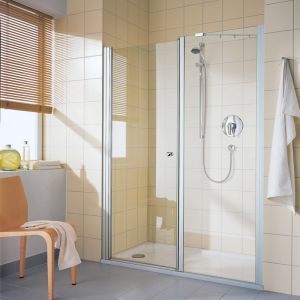 Kermi Ibiza 2000 Porte pivotante, avec élément annexe, pour niche, pour paroi latérale, I2SOR140201PK, I2SOR