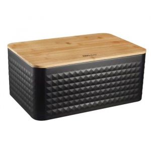 Boîte à pain en acier Kinghoff KH-1713 avec planche en bambou