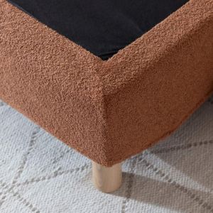 Terre de Nuit Cache-sommier bouclette int&eacute;gral terracotta 180x200 - Boucletta