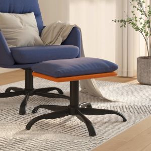 VidaXL Repose-pied Bleu 60x60x39 cm Tissu et similicuir bleu et marron