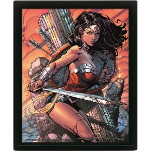 Pyramid Posters Cadre 3D lenticulaire Wonder Woman Battle