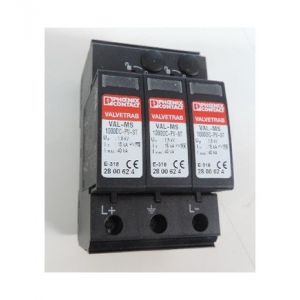 Phoenix contact Parafoudre modulaire 15-40kA type 2 pour installation photovolta&iuml;que DC 1170V VAL-MS 1000DC-PV/2+V 2800628