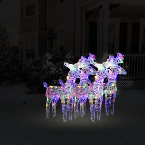 VidaXL Rennes de Noël 4 pcs 160 LED Multicolore Acrylique