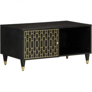 VidaXL Table basse 80x50x40 cm bois de manguier massif, table d'appoint, table de salon, table latérale, bout de canapé, table centrale