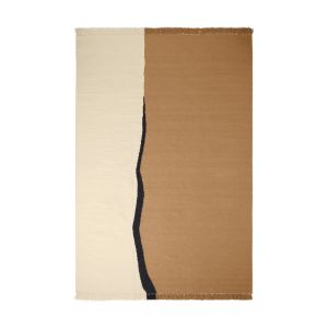Ferm Living Tapis en laine sable foncé et blanc cassé 200x300cm Soil Kelim