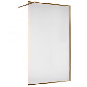 Essebagno Square Paroi de douche verre anticalcaire et aluminium cadre complet 120 x 200 Cuivre Brossé