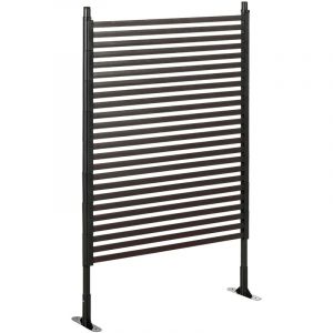 Outsunny Clôture de jardin panneau en métal revêtement pe - dim. 93L x 22l x 150H cm - marron foncé - Marron