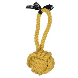 Ebi Speelgoed Voor Dieren - Hond - 'are You Knots' Bal Met Lus 28cm Geel - 1st