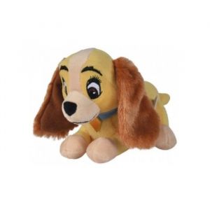 Nicotoy Peluche chien miss lady 29 cm - set doudou enfant la belle et le clochard + 1 carte tigre - pour disney