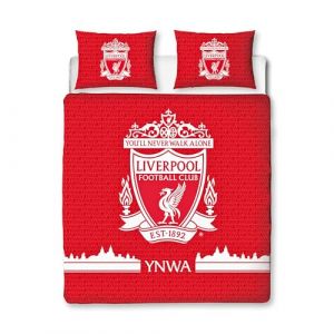 Liverpool FC Character World Parure de lit Double avec Housse de Couette réversible et taies d'oreiller Assorties Rouge