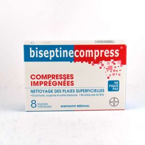 Bayer BiseptineCompress - 8 compresses imprégnées