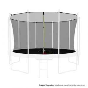 Image de J p4Fun Filet intérieur de sécurité pour trampoline avec bouchons hauts de perc s et ficelle : ø 12Ft, 10 Perc s