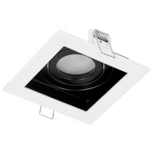 Spot de plafond encastré RUTEN 1 Blanc IP20 carré blanc-noir EDO777128 Edo Solutions
