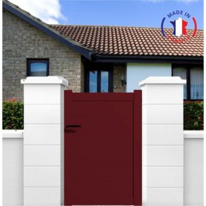 Packit Portillon aluminium modèle plein en kit dimensions L.1000 (entre piliers) x H.1700 mm Couleurs Rouge (ral 3004)