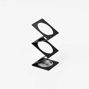Porte parapluie MOLLA en acier noir avec vasque en inox
