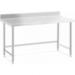 Table de travail acier inoxydable plan de travail en inox plan de travail professionnel table de travail cuisine adossée dosseret 150 x 70 cm 93 kg