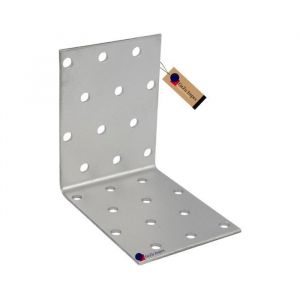 &Eacute;querre d&rsquo;assemblage renforc&eacute;e galvanis&eacute;e 80 x 80 x 60 mm &ndash; plaque perfor&eacute;e connecteur m&eacute;tal patte de fixation bois/m&eacute;tal raccord universel &ndash; GeZu